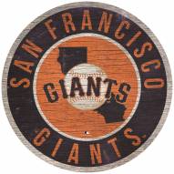 San Francisco Giants 12" Circle with State Sign
