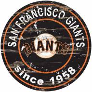 San Francisco Giants Distressed Round Sign