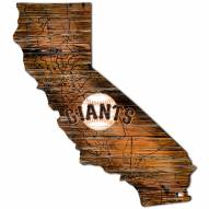 San Francisco Giants Distressed State with Logo Sign