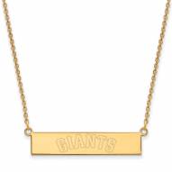 San Francisco Giants Sterling Silver Gold Plated Bar Necklace