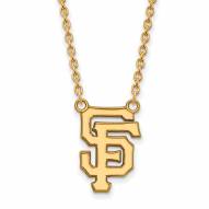 San Francisco Giants Sterling Silver Gold Plated Large Pendant Necklace