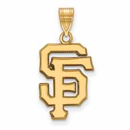 San Francisco Giants MLB Sterling Silver Gold Plated Large Pendant