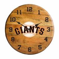 San Francisco Giants Oak Barrel Clock
