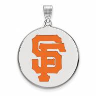 San Francisco Giants Sterling Silver Extra Large Enameled Disc Pendant