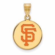 San Francisco Giants Sterling Silver Gold Plated Disc Pendant