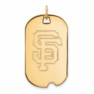 San Francisco Giants Sterling Silver Gold Plated Large Dog Tag