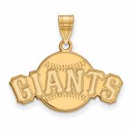 San Francisco Giants Sterling Silver Gold Plated Medium Pendant