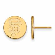 San Francisco Giants Sterling Silver Gold Plated Small Disc Earrings