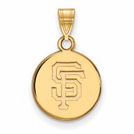 San Francisco Giants Sterling Silver Gold Plated Small Disc Pendant