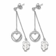 San Francisco Giants Sterling Silver Heart Earrings