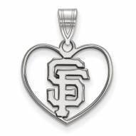 San Francisco Giants Sterling Silver Heart Pendant