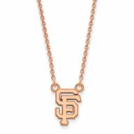 San Francisco Giants Sterling Silver Rose Gold Plated Small Pendant Necklace