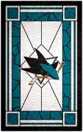 San Jose Sharks 11" x 19" Stained Glass Sign