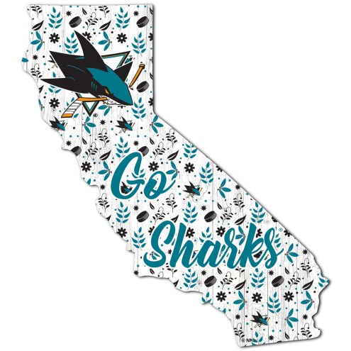 San Jose Sharks 12&quot; Floral State Sign