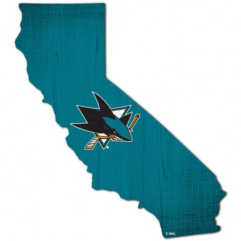 San Jose Sharks 12&quot; Team Color Logo State Sign