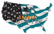 San Jose Sharks 15" USA Flag Cutout Sign