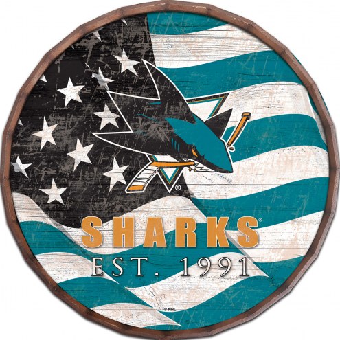 San Jose Sharks 16&quot; Flag Barrel Top