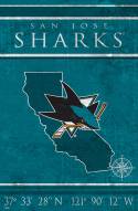 San Jose Sharks 17" x 26" Coordinates Sign