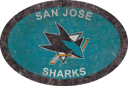 San Jose Sharks 46&quot; Team Color Oval Sign