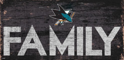 San Jose Sharks 6&quot; x 12&quot; Family Sign