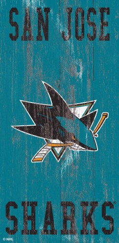 San Jose Sharks 6&quot; x 12&quot; Heritage Logo Sign