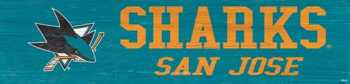 San Jose Sharks 6&quot; x 24&quot; Team Name Sign