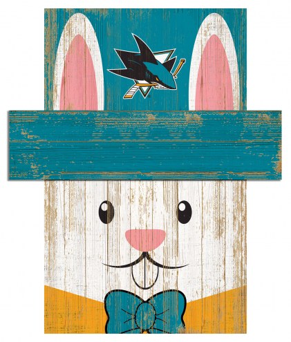 San Jose Sharks 6&quot; x 5&quot; Easter Bunny Head