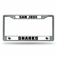 San Jose Sharks Black Chrome License Plate Frame