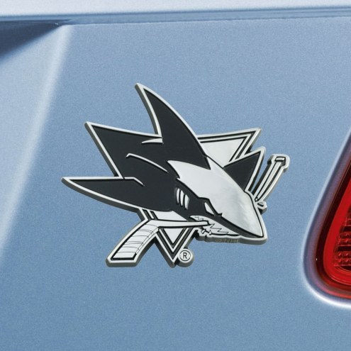 San Jose Sharks Chrome Metal Car Emblem