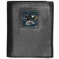 San Jose Sharks Deluxe Leather Tri-fold Wallet