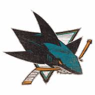 San Jose Sharks Distressed Logo Cutout Sign
