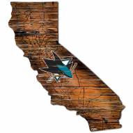 San Jose Sharks Distressed State with Logo Sign