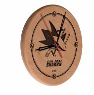 San Jose Sharks Laser Engraved Wood Clock