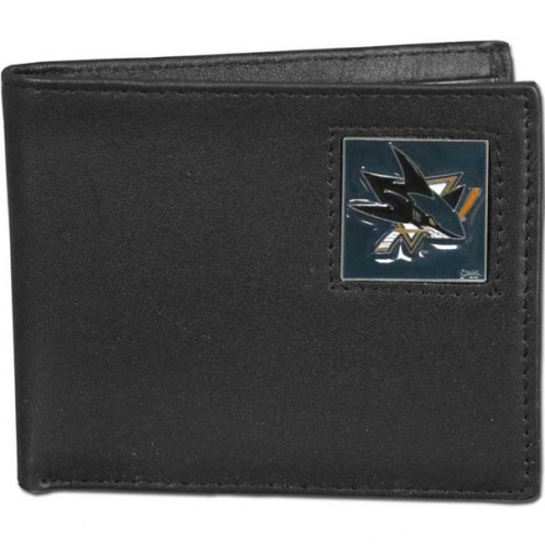 San Jose Sharks Leather Bi-fold Wallet in Gift Box