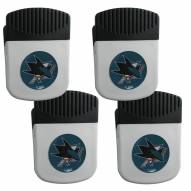 San Jose Sharks 4 Pack Chip Clip Magnet with Bottle Opener