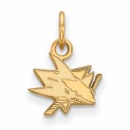 San Jose Sharks Sterling Silver Gold Plated Extra Small Pendant