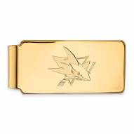 San Jose Sharks Sterling Silver Gold Plated Money Clip