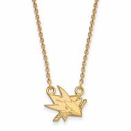 San Jose Sharks Sterling Silver Gold Plated Small Pendant Necklace