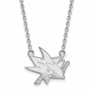 San Jose Sharks Sterling Silver Large Pendant Necklace