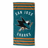 San Jose Sharks Stripes Beach Towel