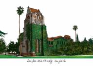 San Jose State Spartans Campus Images Lithograph