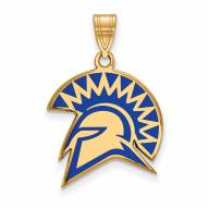San Jose State Spartans Sterling Silver Gold Plated Large Enameled Pendant
