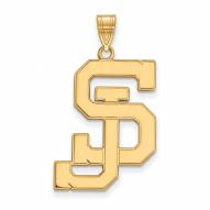 San Jose State Spartans Sterling Silver Gold Plated Extra Large Pendant