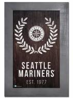 Seattle Mariners 11" x 19" Laurel Wreath Framed Sign