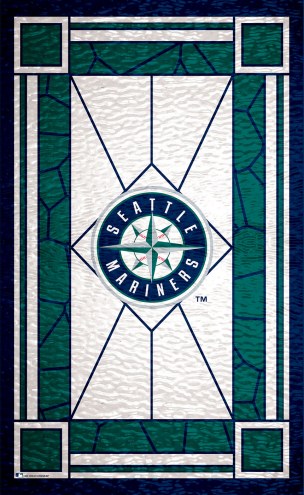 Seattle Mariners 11&quot; x 19&quot; Stained Glass Sign