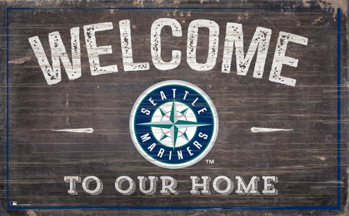 Seattle Mariners 11&quot; x 19&quot; Welcome to Our Home Sign