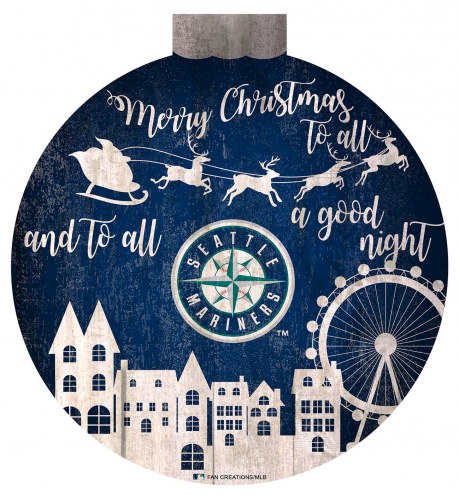 Seattle Mariners 12&quot; Christmas Village Wall Art