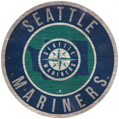 Seattle Mariners 12&quot; Circle with State Sign