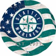 Seattle Mariners 12" Team Color Flag Circle Sign