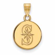 Seattle Mariners 14k Yellow Gold Small Disc Pendant